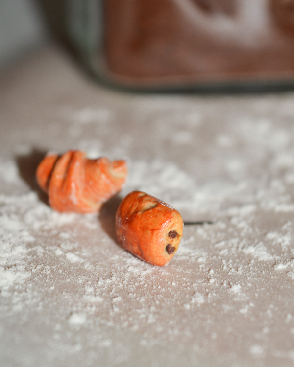 Σκουλαρίκια ''κρουασάν βουτύρου-σοκολάτας''