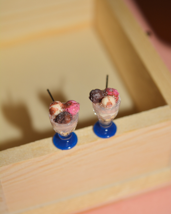 Σκουλαρίκια ''παγωτό φράουλα βανίλια σοκολάτα''