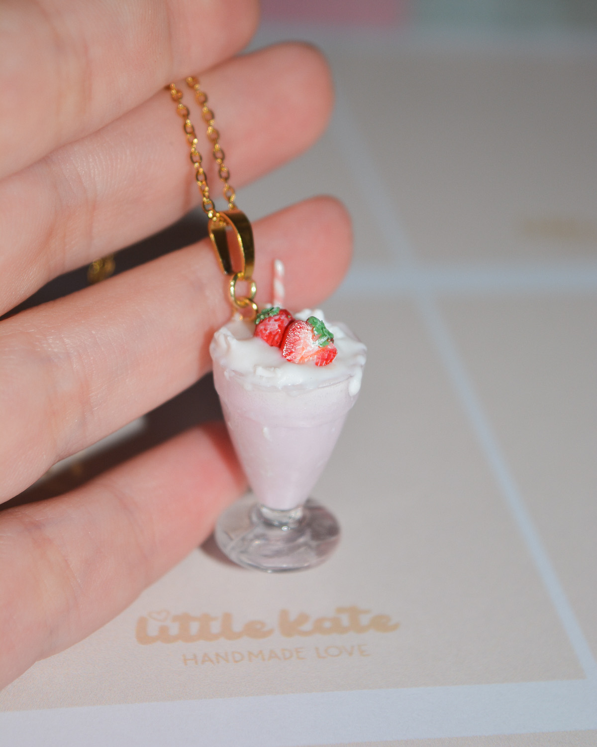 Κολιέ ''Milkshake φράουλα'' - Image 5