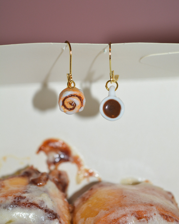 Σκουλαρίκια ''Cinnamon roll and Coffee''