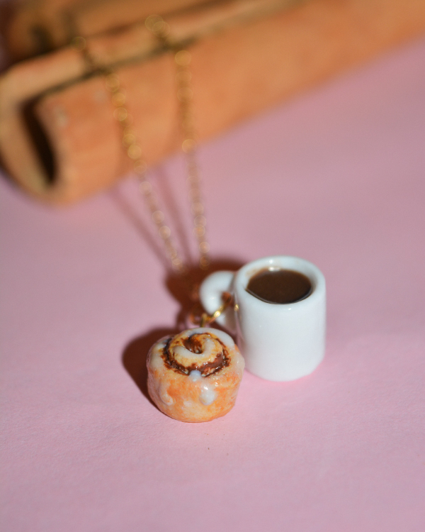 Κολιέ ''Cinnamon roll and Coffee''