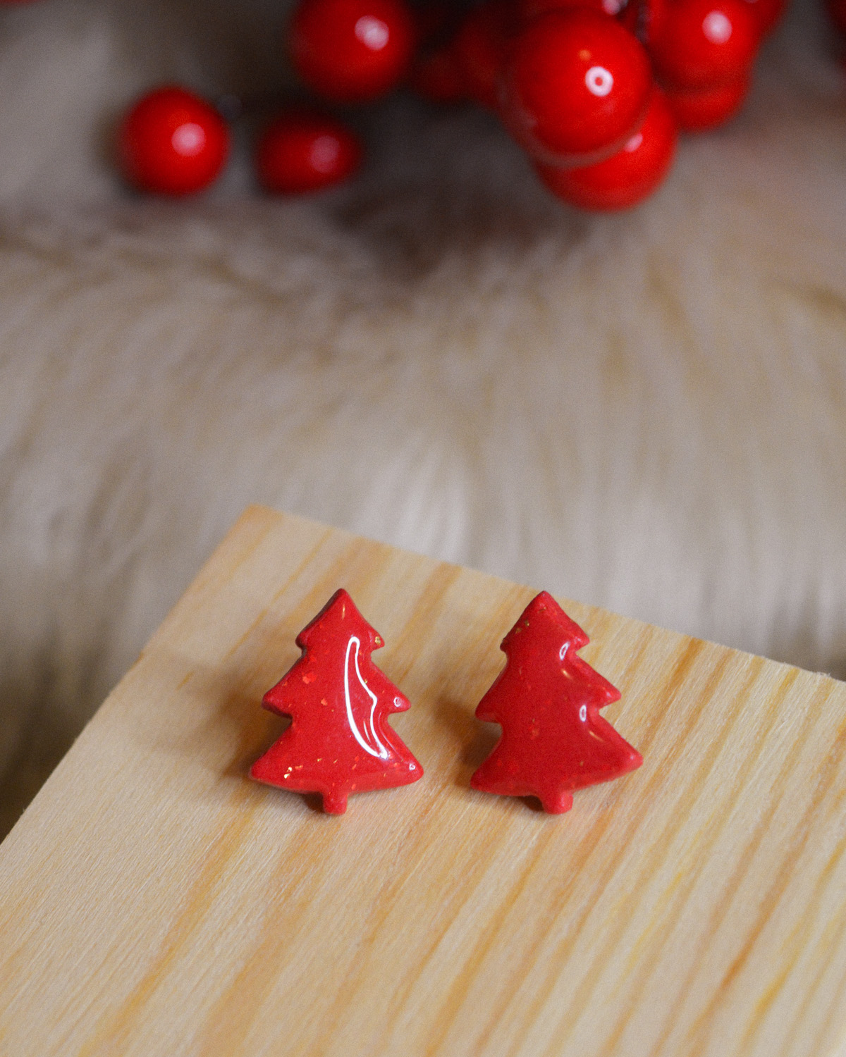 Σκουλαρίκια ''Δεντράκια με γυαλί'' - Image 2