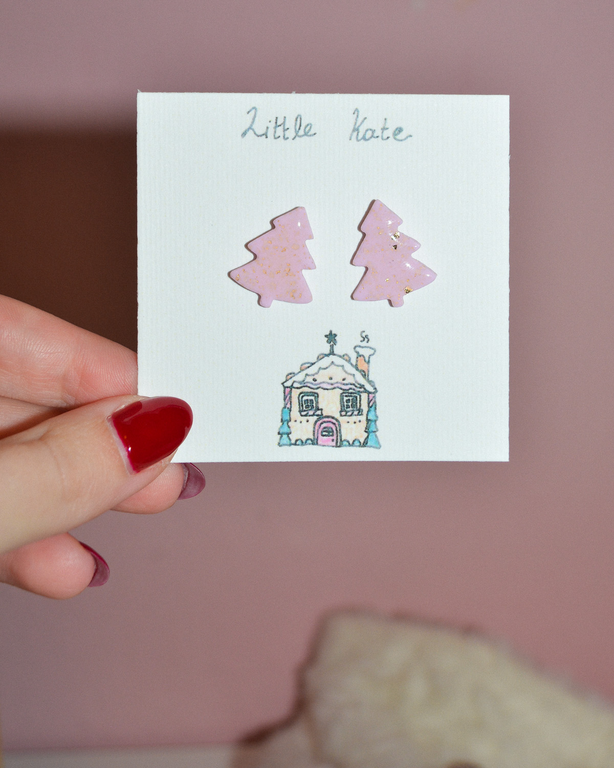 Σκουλαρίκια ''Δεντράκια με γυαλί'' - Image 4