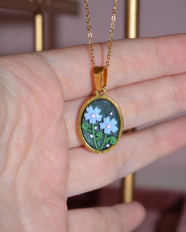 Ατσάλινο κολιέ ''Garden art''