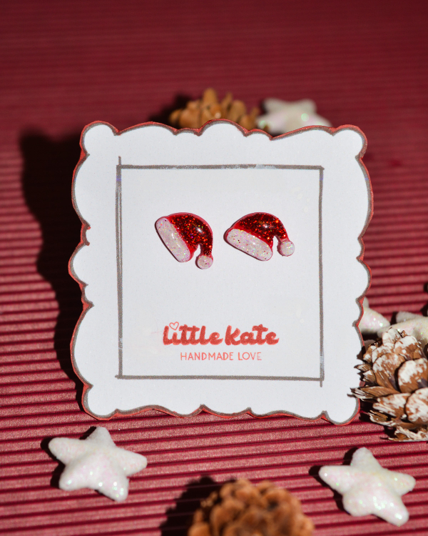 Σκουλαρίκια ''mini santa hat''