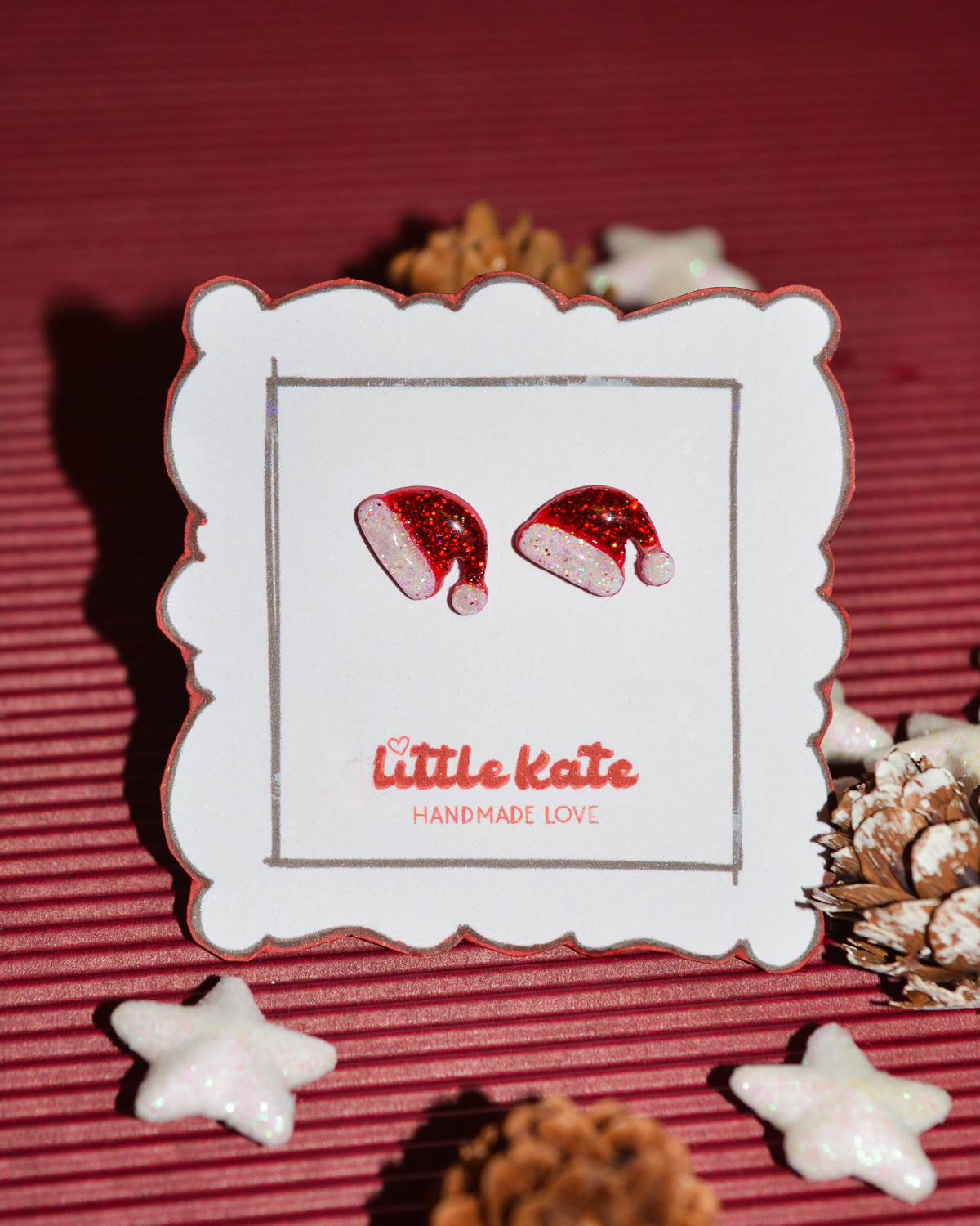 Σκουλαρίκια ''mini santa hat''