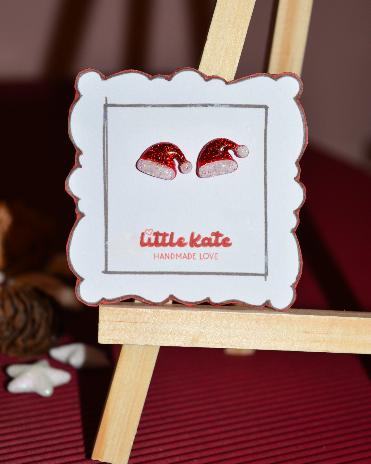 Σκουλαρίκια ''mini santa hat'' - Image 3