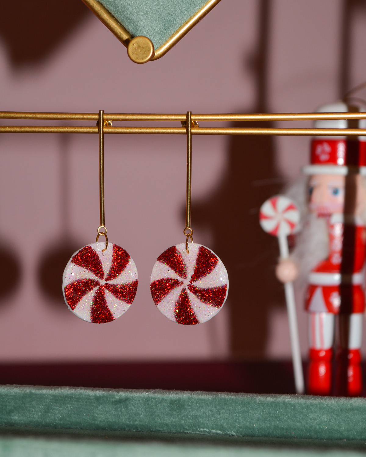Σκουλαρίκια ''Στρογγυλά Candy Cane''
