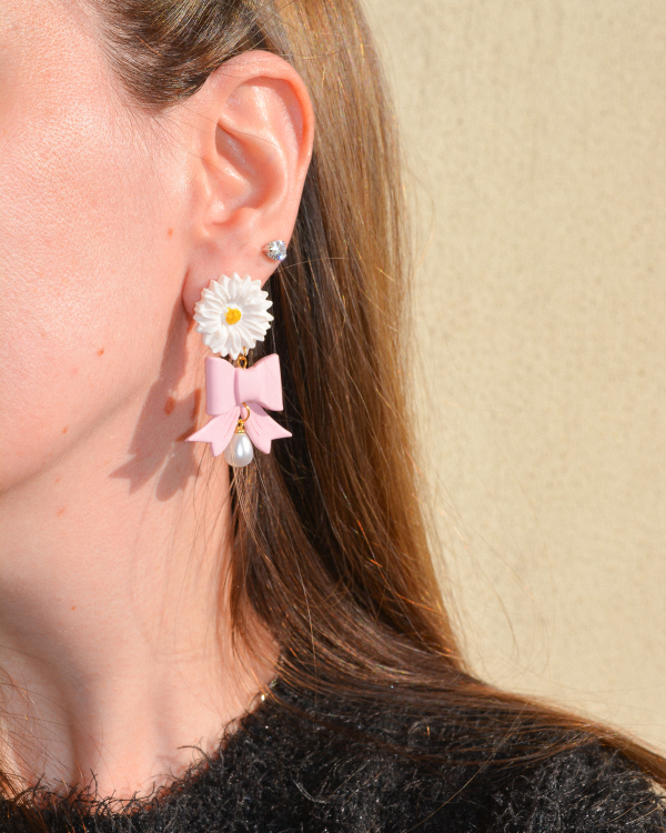Σκουλαρίκια ''Bows and Daisies''