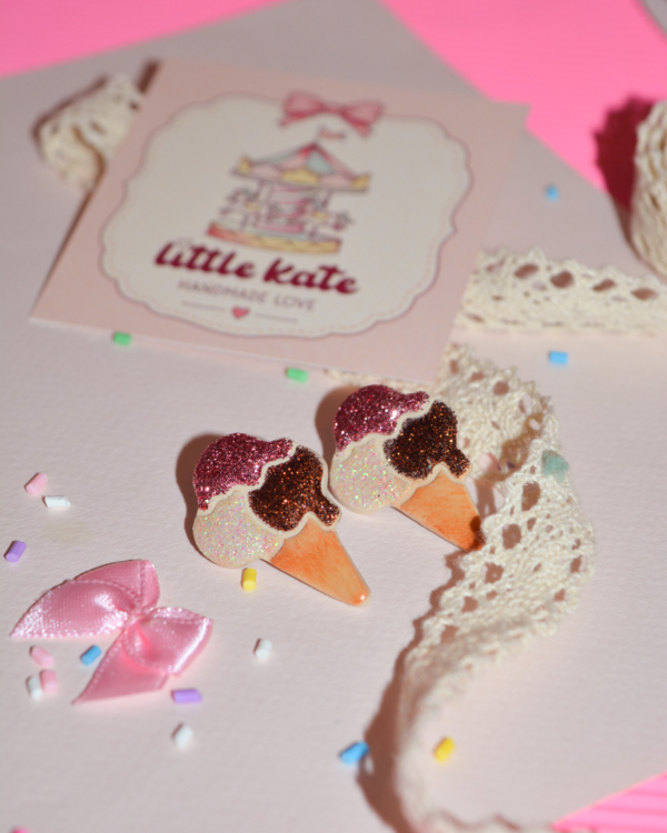 Σκουλαρίκια ''Sparkling ice cream cone earrings''